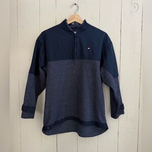 Tommy Hilfiger Vintage 1/4 Zip Nylon/ Fleece Mens Pullover, Sz Large